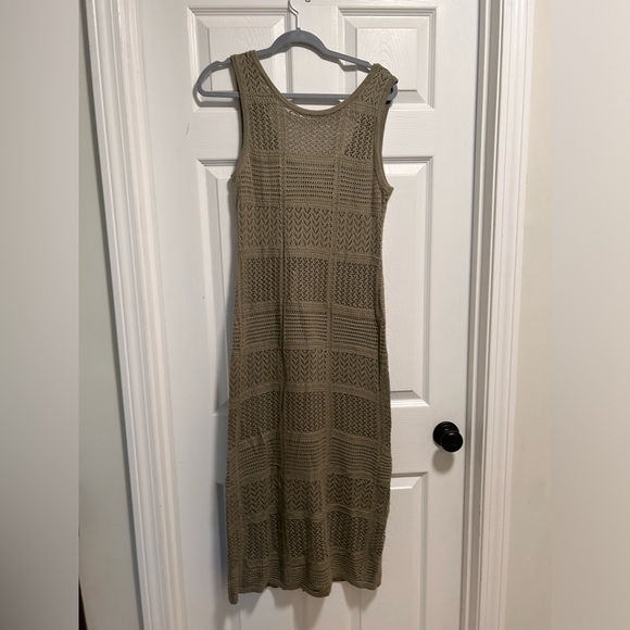 NWT Lucky Brand Crochet Midi Dress Green - Picture 3 of 4